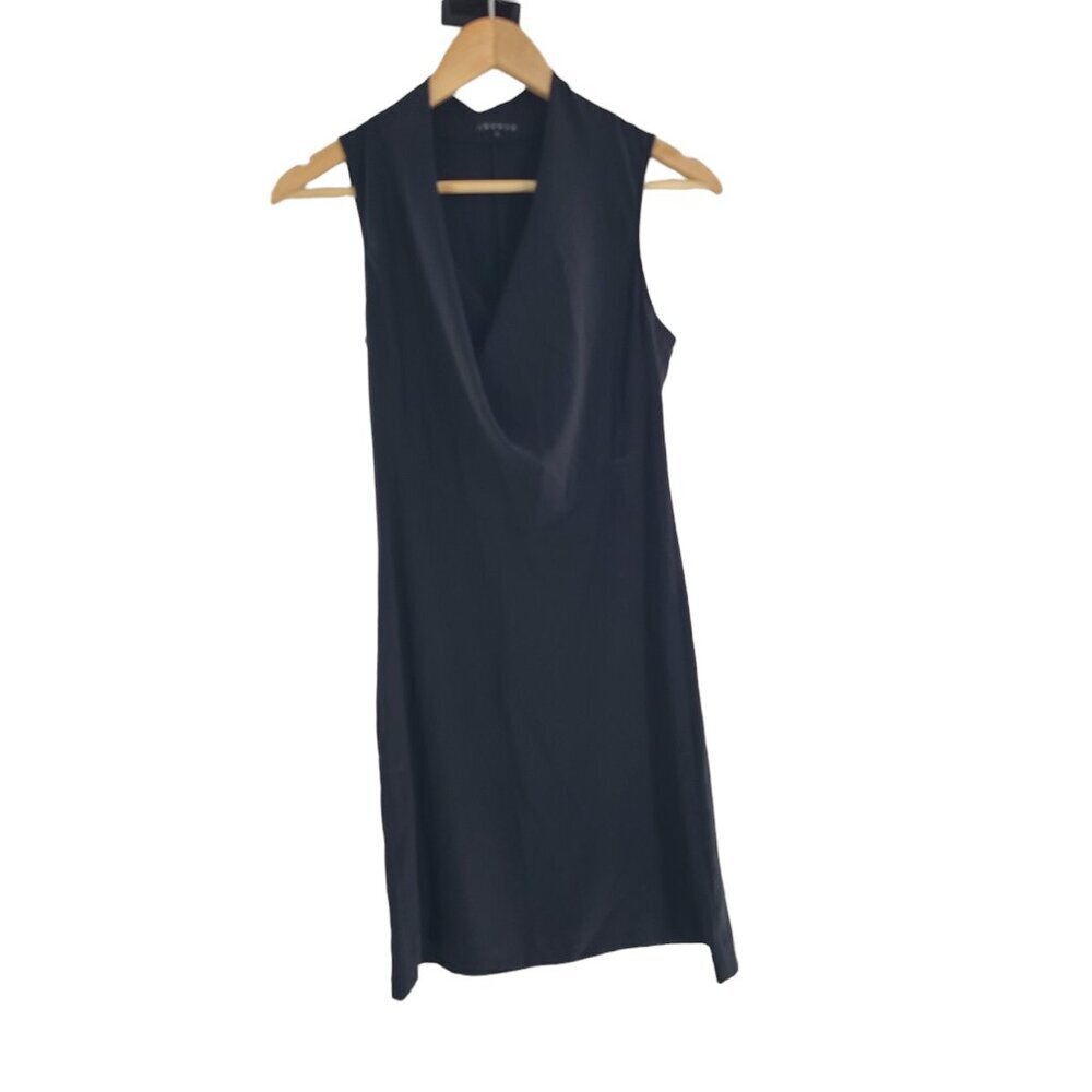 Theory 0 sleeveless, cowl neck, bodycon, Black Stretch dress. Party, Datenight